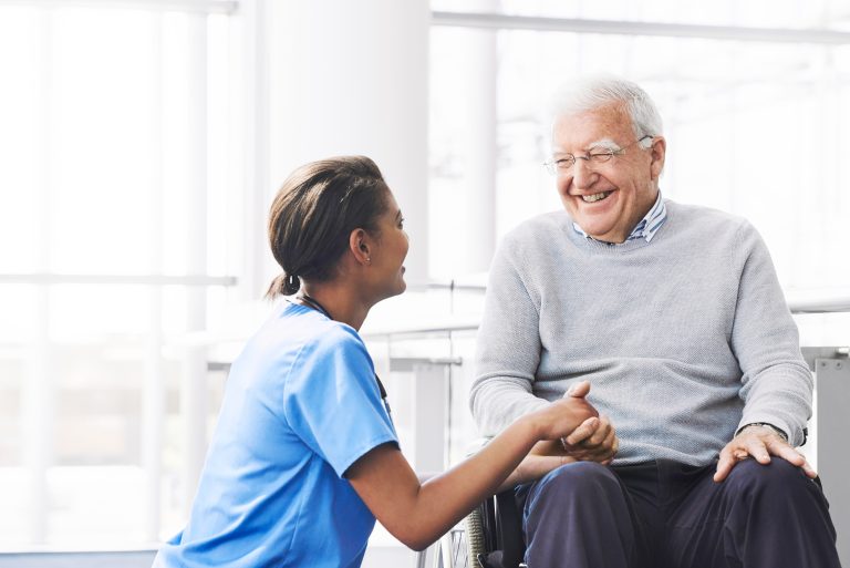 Shot,Of,A,Young,Nurse,Caring,For,An,Elderly,Patient